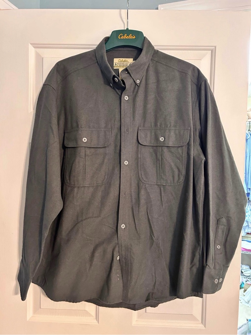 Cabela's Dark Charcoal Chamois work shirt